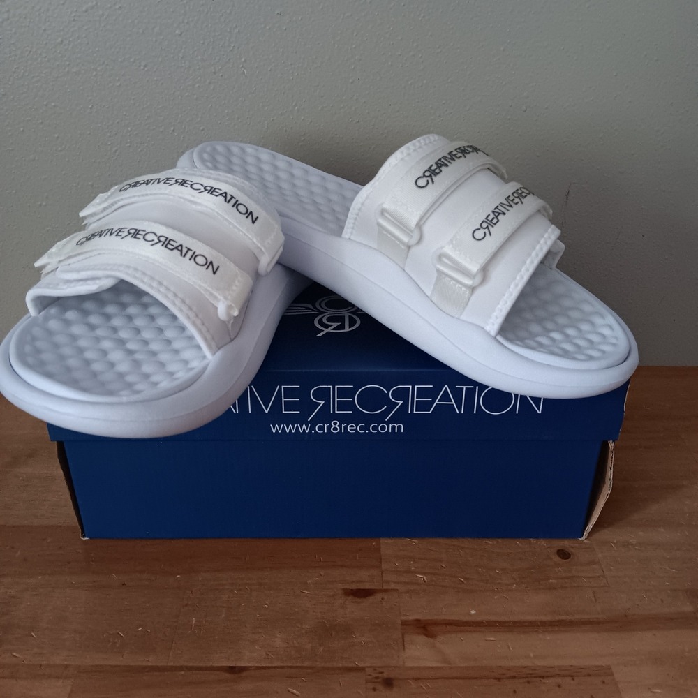 Creative Recreation Vittoria Slides Mens 10 Off White Gray NWB CR42S110